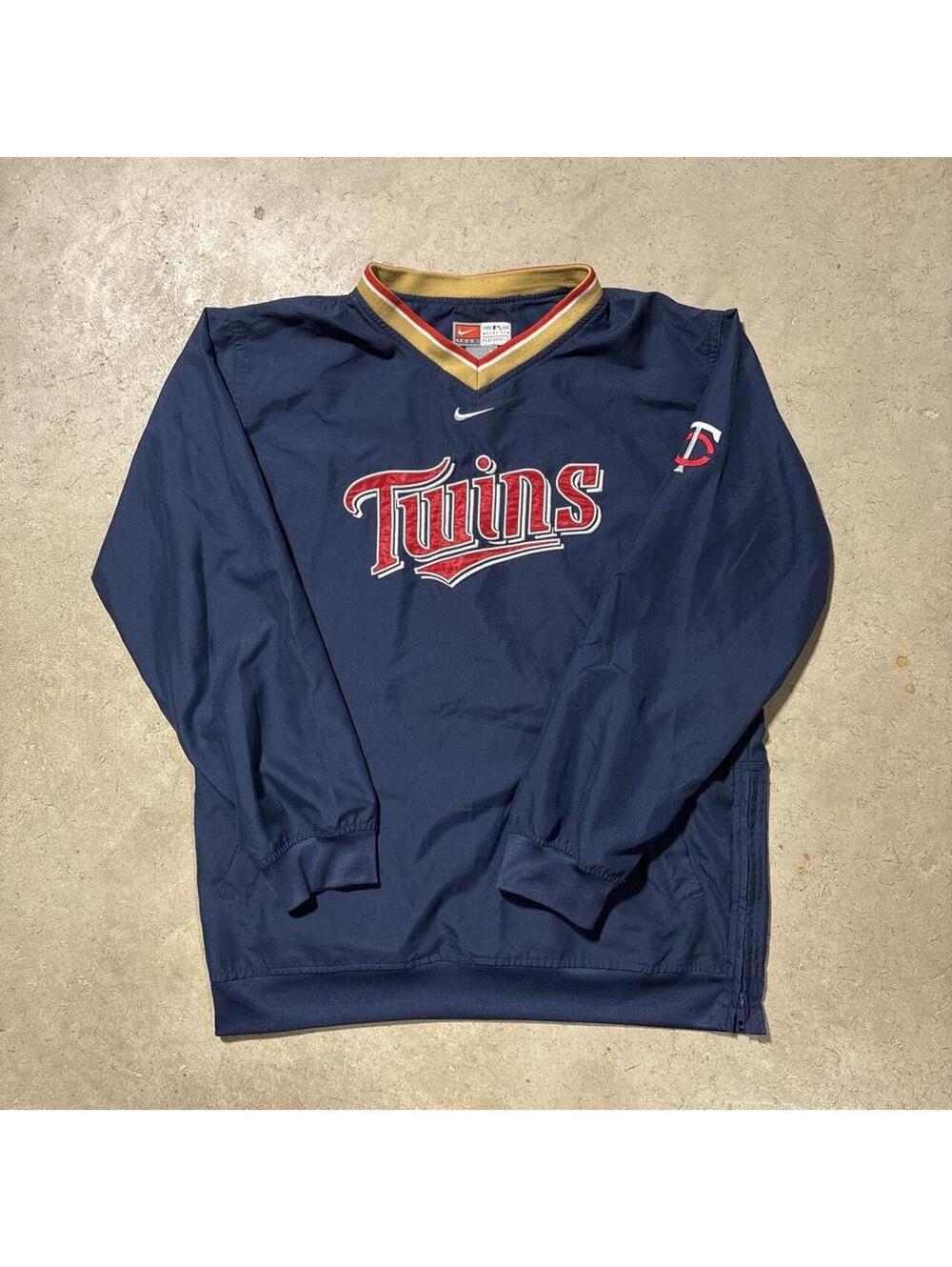 Vintage Y2K Nike Center Swoosh Minnesota Twins Windbreaker Mens L MLB Navy